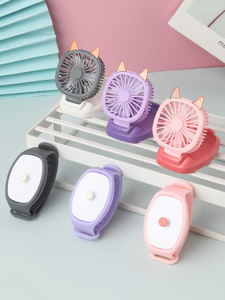 USB Rechargeable Fan With Comfortable Wrist Strap Portable Mini Fan Watch-Shaped Fan Control For Indoors Or Outdoors Traveling - Blue
