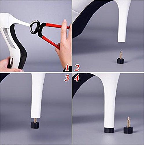 6 Pairs Black Durable U-shape Heel Tips Replacement Hig