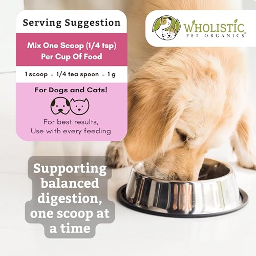 Wholistic Digest-All Plus Probiotics for Dogs with Digestive Enzymes - 8 Oz - Cat Probiotics for Digestive Health - Dog Probiotics for Digestive Health Supplement Powder for Homemade Food