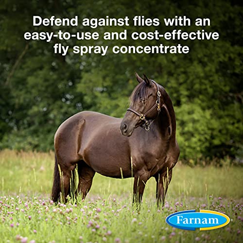 Farnam Repel-XPe Emulsifiable Horse Fly Spray, Liquid Concentrate, Mix with Water, 32 Ounces, One Quart