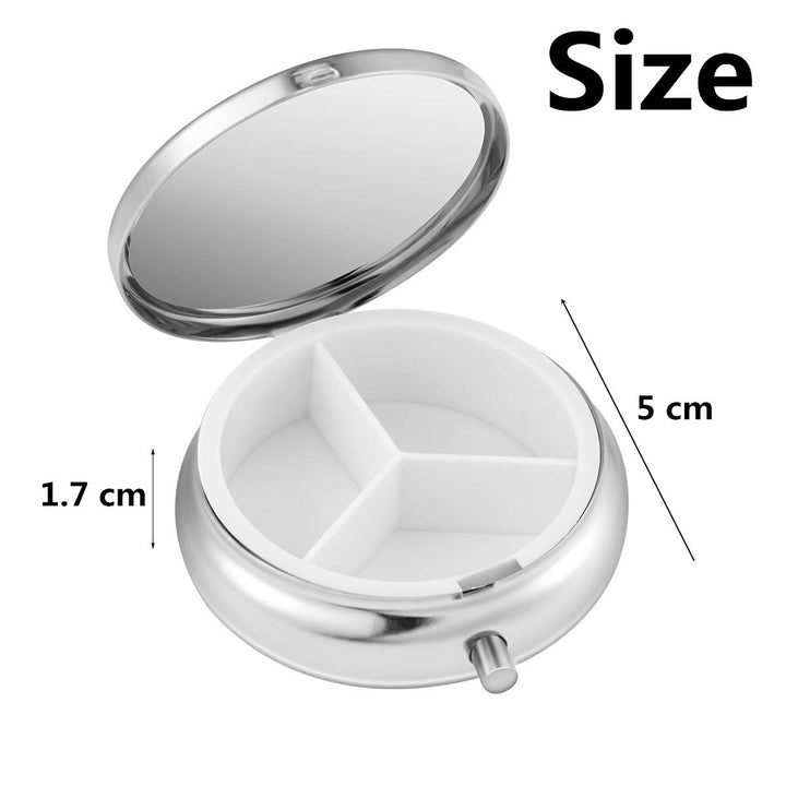 2 Pack of Pill Boxes Medicine Box Round Metal Pill Box for Medicine (Random Pattern)