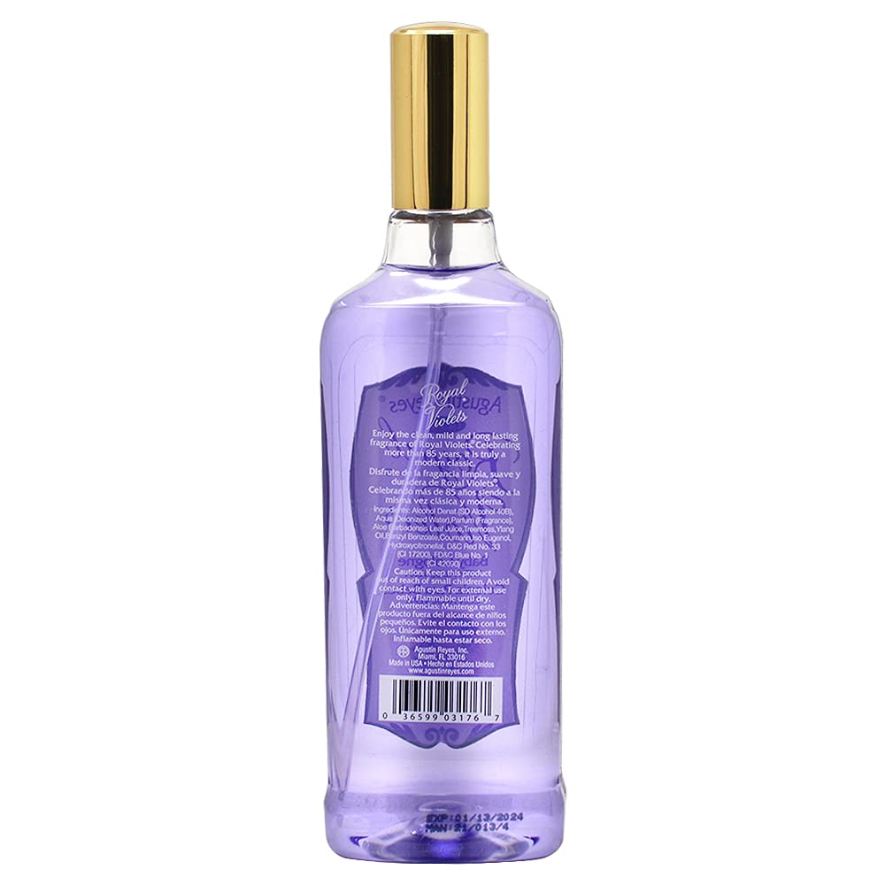 Agustin Reyes Royal With Aloe Vera Violets Baby Cologne Spray Bottle