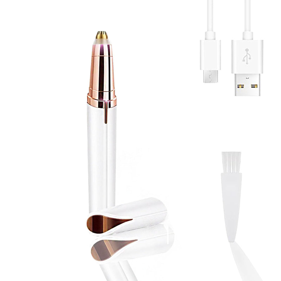 Eyebrow Hair Remover, USB Rechargeable Painless Precision Portable Electric Eyebrow Trimmer Pen, Safe Eyebrow Shaver Razor Tool(Rose Gold)