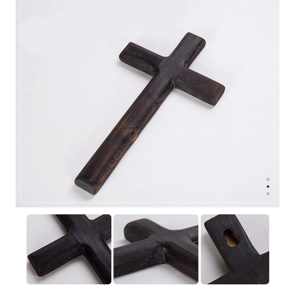 11 Inch Wall Mounted Jesus Cross Rustic Wooden Cross Wall Decor Solid Wood Black Holy Jesus Cross Home Weddings Party Meditation Gift Decoration