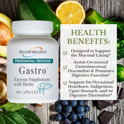 - Gastro Enzyme Supplement with Herbal Blend & Vitamin E, Alleviate Gastrointestinal Discomfort, Digestive Function, Support for Relief of Heartburn, 60