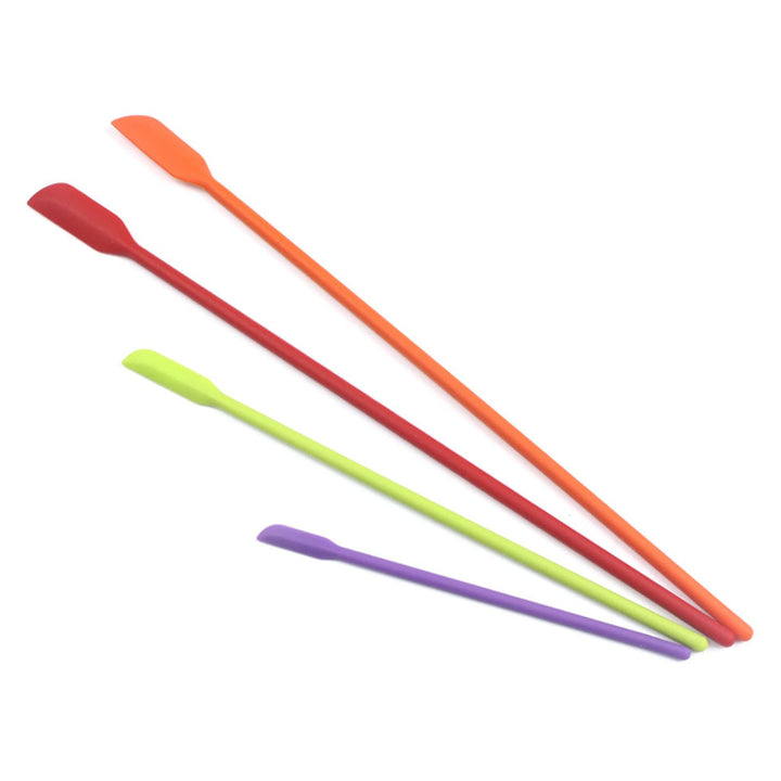 Beauty Spatula, 4 PCS Makeup Spatula Mini Spatula for Cosmetics and Kitchen Jar, Small Silicone Spatula for Beauty and Kitchen Tiny Spatula 3 Sizes (4)