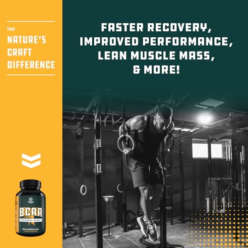 BCAA Branched Chain Amino Acids Supplement Natural Muscle Builder Pure Energy Booster and Workout Exercise Support for Men and Women Boost Recovery L-Leucine L-Valine 60 Tablets - 20 Servings