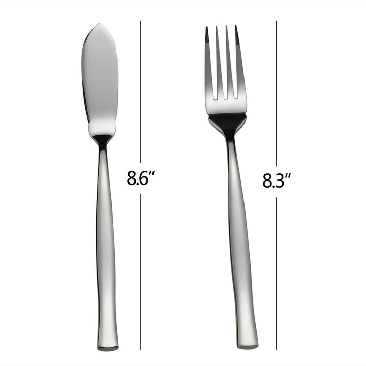 8-Piece Stainless Steel Fish Forks Fish Knives, Fish Serving Fork and Fish Serving Knife
