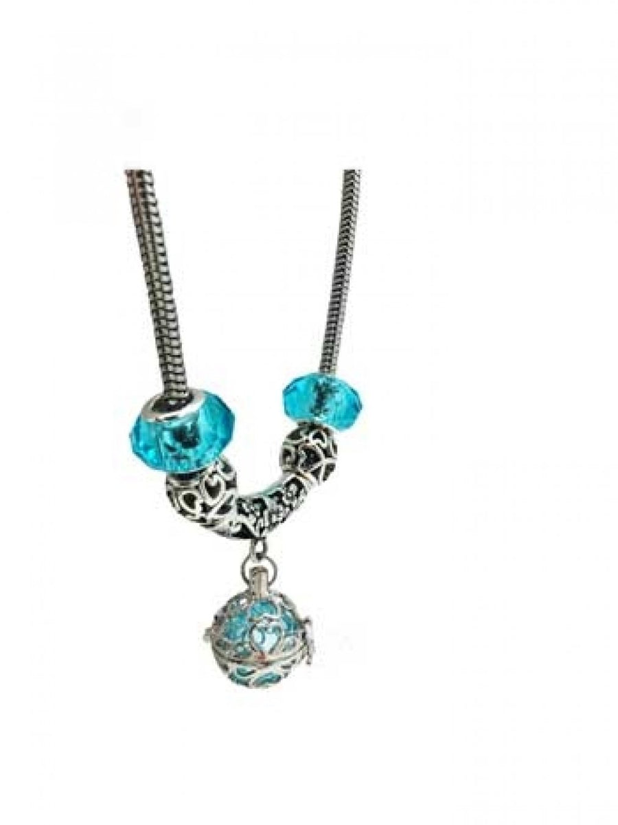 Firenze Sterling Silver Chain Blue Aromatherapy Locket 