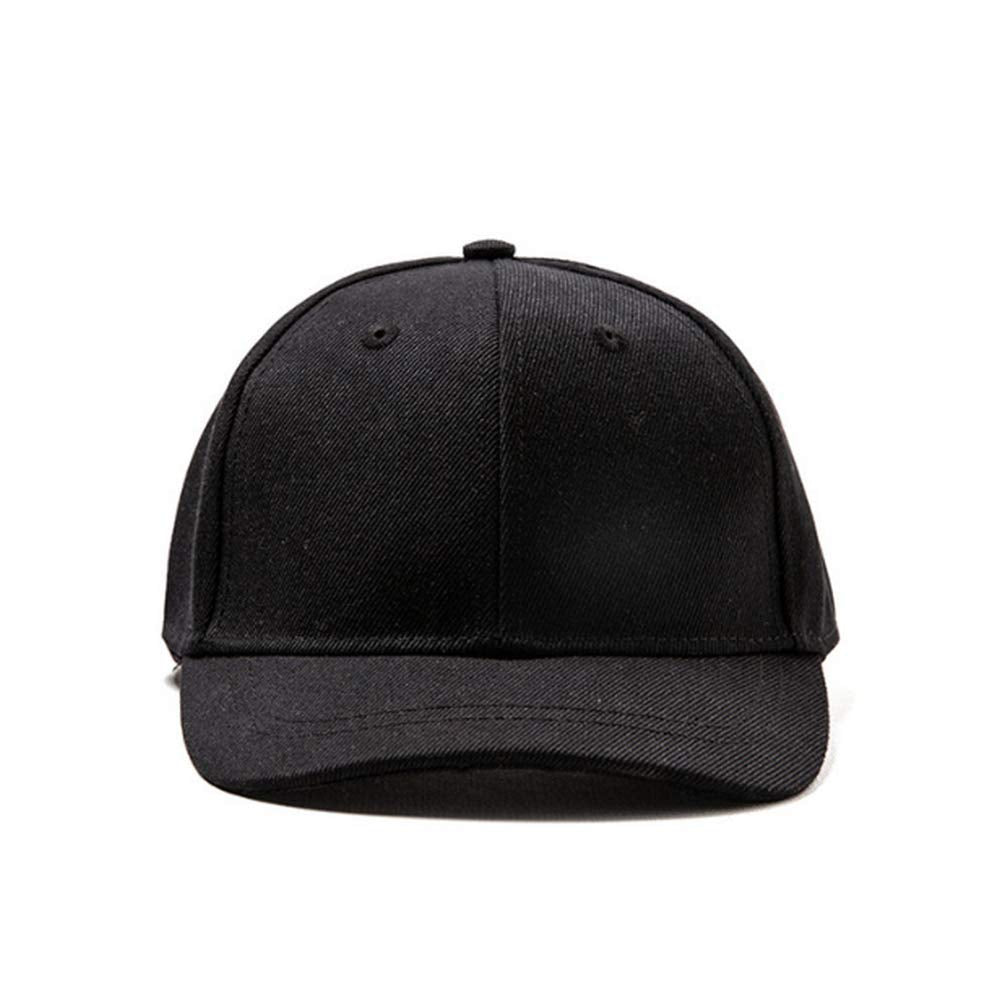 Short Bill Brim Dad Cap Unisex Classic Baseball Hat Anti Sweat Sunscreen Trucker Cap Hat Black, 22-24inch