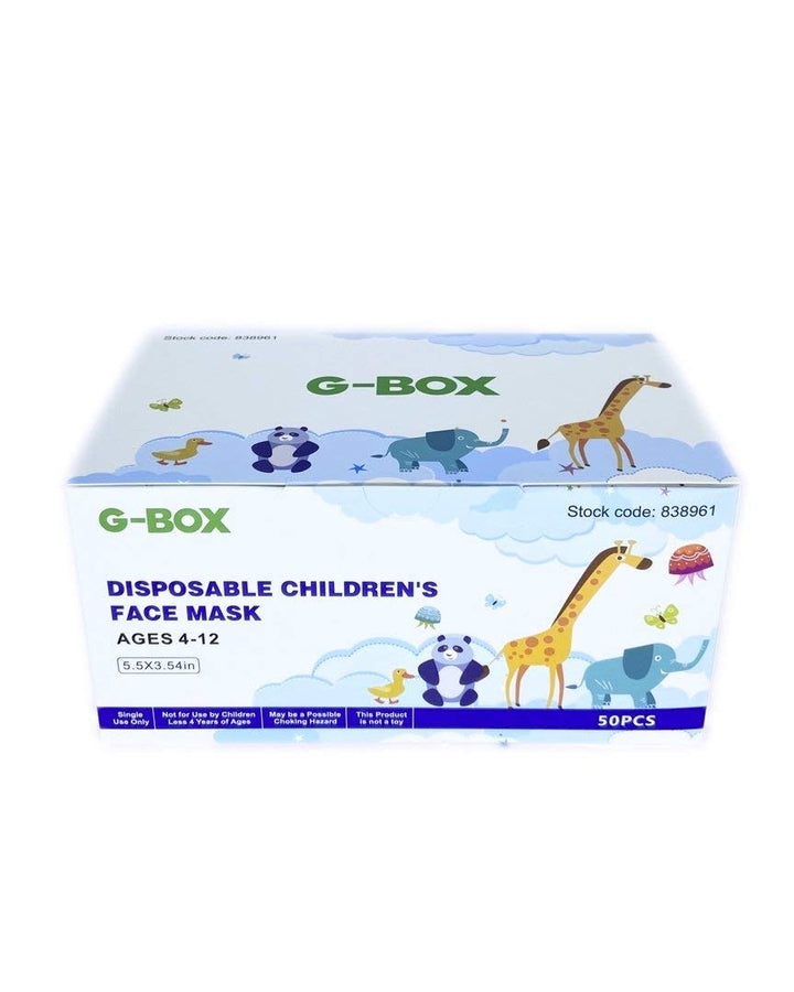 [Public Company Kids Face Masks, Children&#39;s Face Masks Disposable, 3-Layer, Cute Cartoon Patterns(100-pcs) (White Dino)