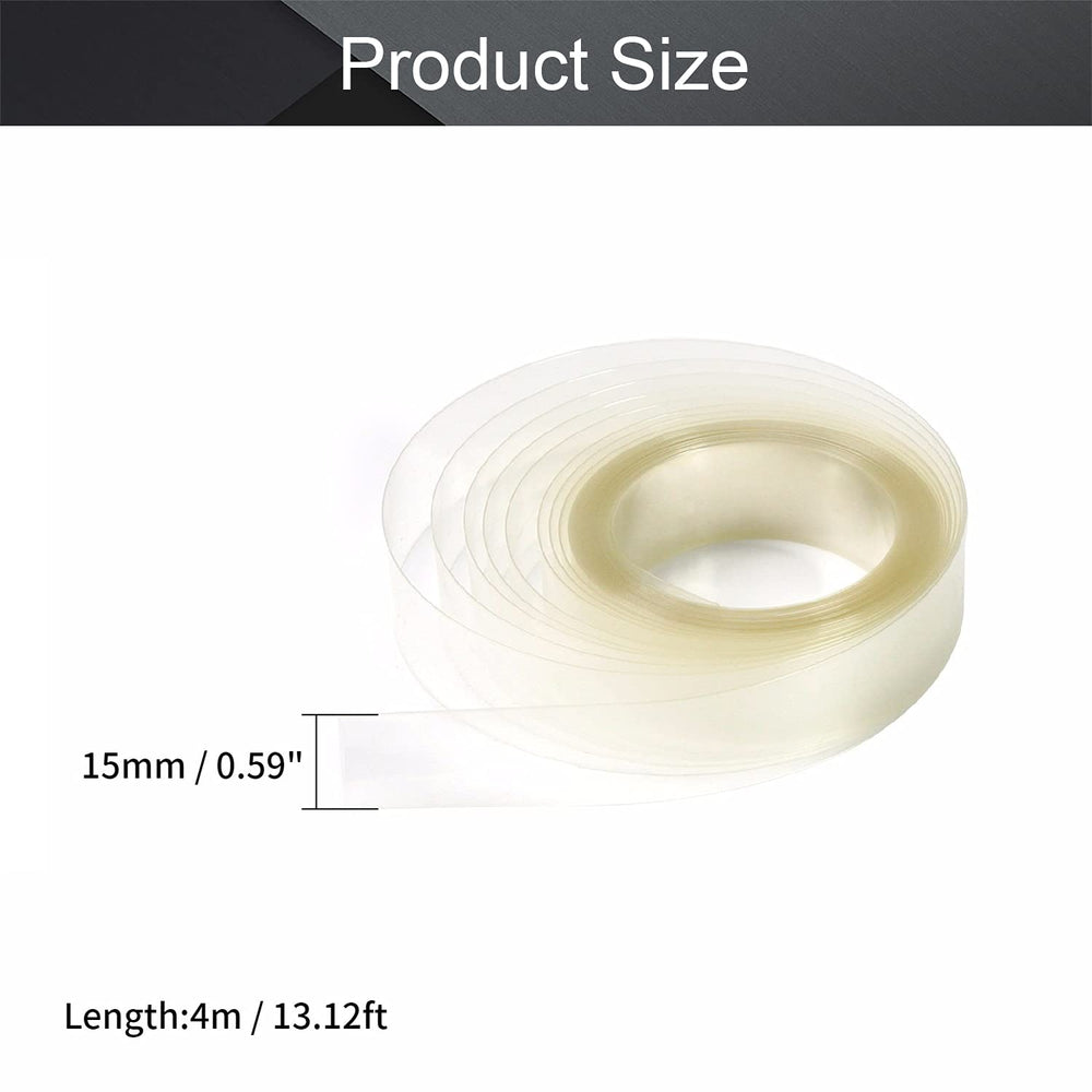AAA Battery Wrap Flattening Width: 15mm,Length: 4m,Flat PVC Heat Shrink Tubing Tube Clear