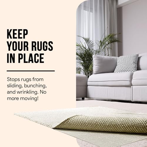 Non Slip Area Rug Gripper 5x7 Feet, Rug Gripper for Hardwood Floors, Laminate, Vinyl, Stone & Tile, Anti Slip Area Rug Pad for Under Rugs