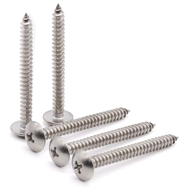 Glvaner 30 Pcs #10 x 1-1/2 Stainless Steel Truss Head Wood Screws Self Tapping Screws Sheet Metal Tek Screws