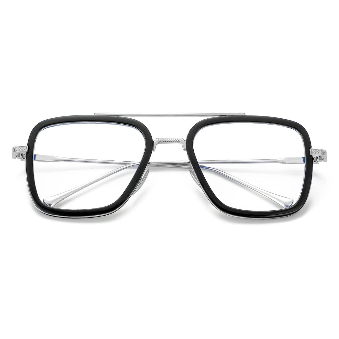 NIDOVIX Tony Stark Style Blue Light Blocking Glasses for Men Women, Iron Man and Spider-Man Computer Gaming Glasses (Black/Silver)