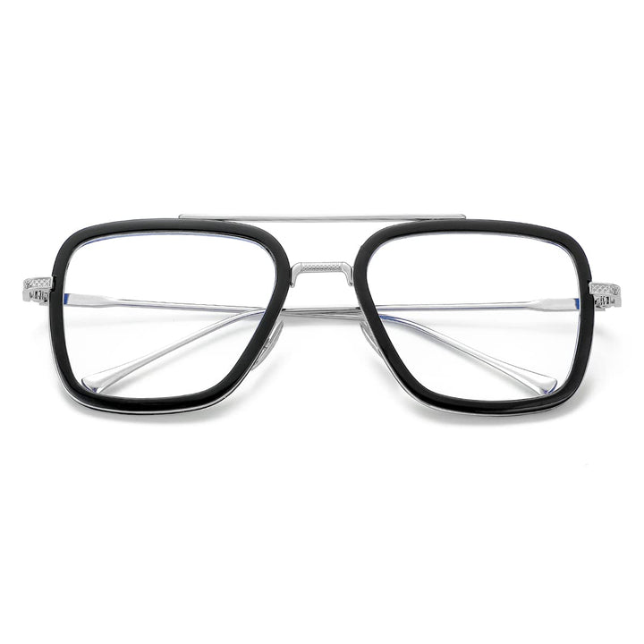 NIDOVIX Tony Stark Style Blue Light Blocking Glasses for Men Women, Iron Man and Spider-Man Computer Gaming Glasses (Black/Silver)