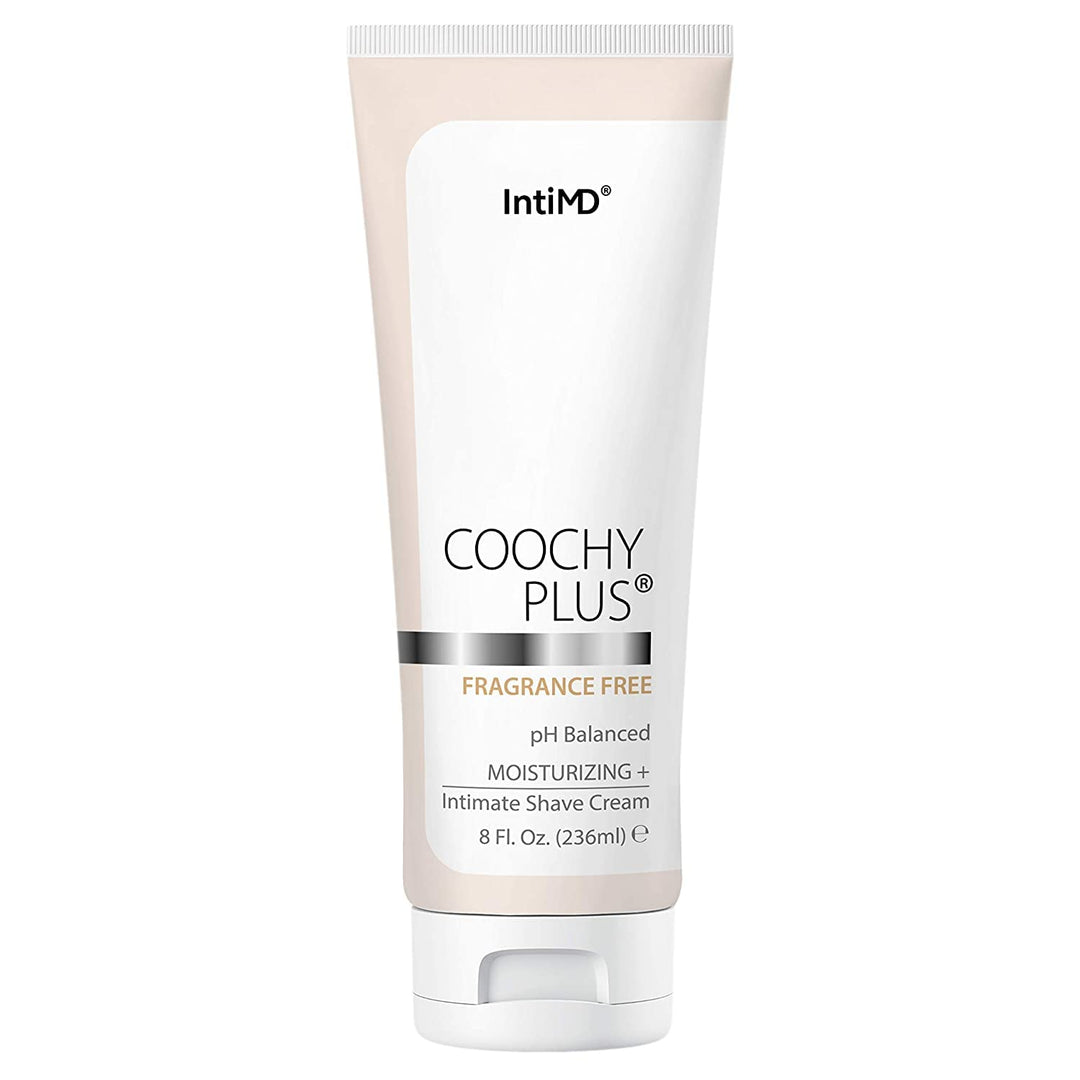 Coochy Plus Intimate Shaving Cream FRAGRANCE FREE For Pubic, Bikini Line, Armpit and more - Rash-Free, Prevents Razor Burns &amp; Bumps, In-Grown Hairs, Itchiness 8oz Tube