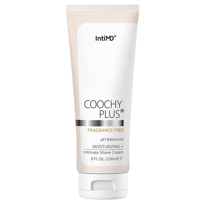 Coochy Plus Intimate Shaving Cream FRAGRANCE FREE For Pubic, Bikini Line, Armpit and more - Rash-Free, Prevents Razor Burns &amp; Bumps, In-Grown Hairs, Itchiness 8oz Tube