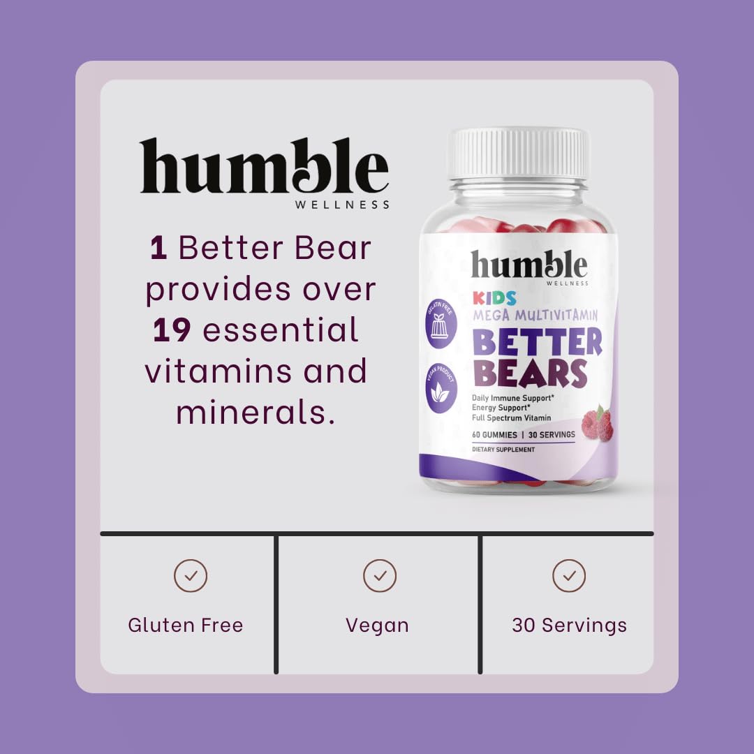 Humble Wellness Better Bears Kids Multivitamin - Raspbe