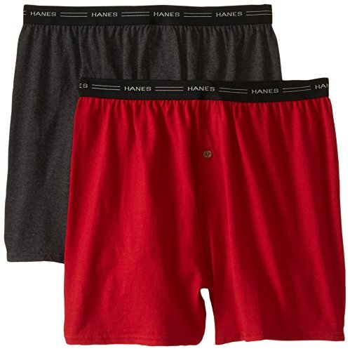 Men&#39;s 2-Pack Exposed Waistband Knit Boxers, Assorted, Large