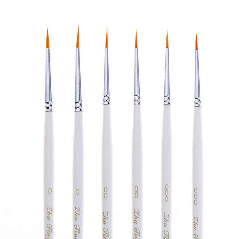 Fine Detail Paint Brush Set, 6 Pieces Miniature Art Brushes for Fine Detailing,Art Painting - Acrylic, Watercolor, Oil - Miniatures, Models, Airplane Kits, Nail