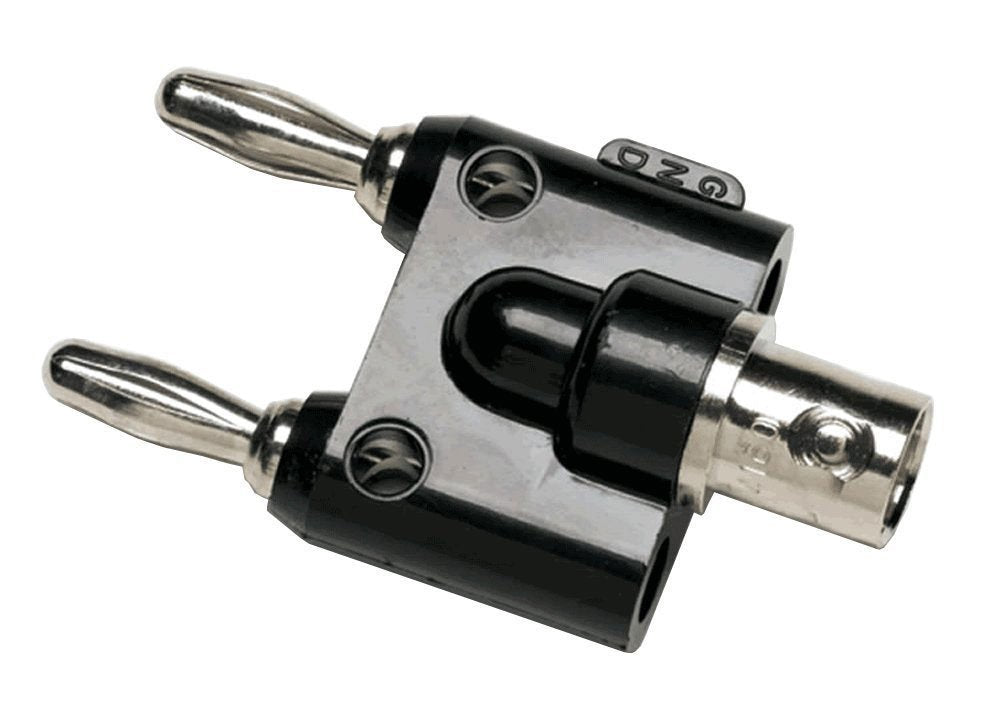 BP880 BNC to Female Double Stacking Banana Plug, Nickel-Plated Finish, 122 Degree F Temperature