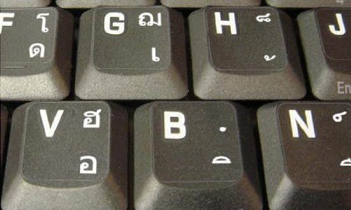 THAI KEYBOARD STICKERS TRANSPARENT WHITE LETTERING FOR LAPTOPS PC ANY COMPUTER