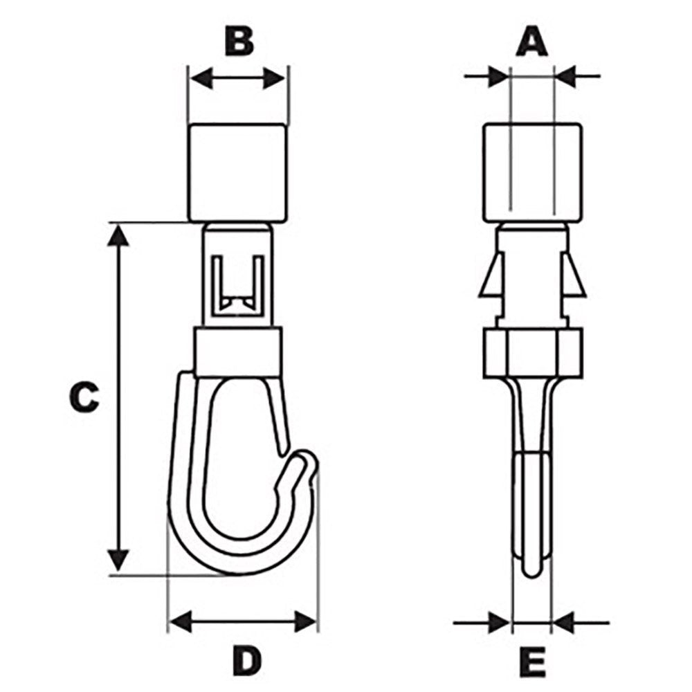 Small Shock/Bungee Cord Hook Closed (20 Pack)