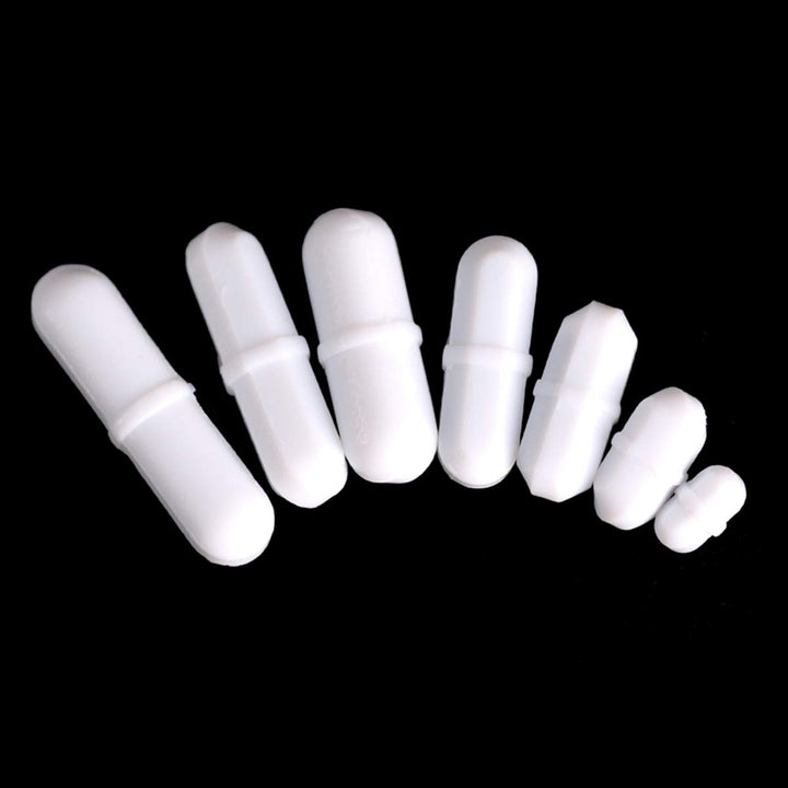 7 Pieces PTFE Magnetic Stirrer Mixer Stir Bar and 11.8 Magnetic Stir Bar Retriever, White