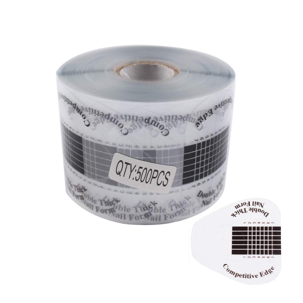 500 Pcs/Roll Nail Form Stickers Black Clear Nail Art Guide Form Acrylic UV Gel Tips Extension