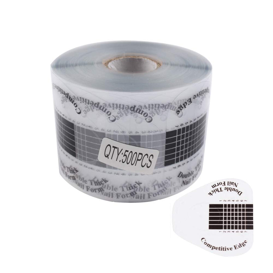 500 Pcs/Roll Nail Form Stickers Black Clear Nail Art Guide Form Acrylic UV Gel Tips Extension