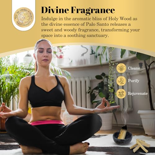 Sacred Palo Santo Wood Incense Sticks - New Age Smudges &amp; Herbs | Harness &#39;Holy Wood&#39; for Cleansing, Meditation &amp; Energy | Ethically Sourced, Aromatic | 6 Premium Sticks for Spiritual Enrichment