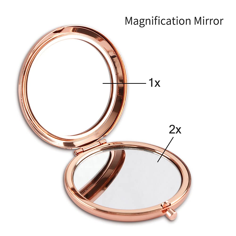 Java Wood Gifts for Wife to My Beautiful Wife Rose Gold Compact Makeup Mirror,I Love You Best Birthday Gift for Wife,Wedding Gifts,Gifts for Wife Romantic,Valentines Day Gifts for Wife