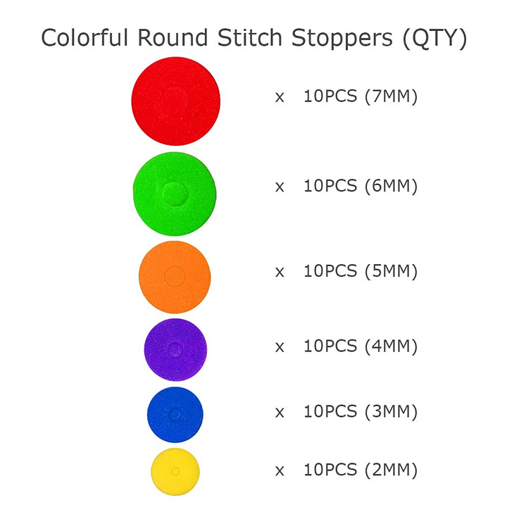 ZHENZHIZHE Knitting Needle Stoppers, 60 pcs Foam Stitch Stoppers for Knitting Needle Size US 0–10.75 (2–7 mm)