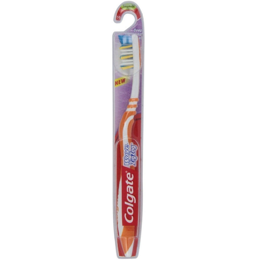 Colgate Wave ZigZag Toothbrush, Medium (Colors Vary)