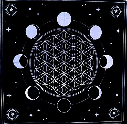 Indian Craft Castle Altar Tarot Cloth, Moon Phases Astr