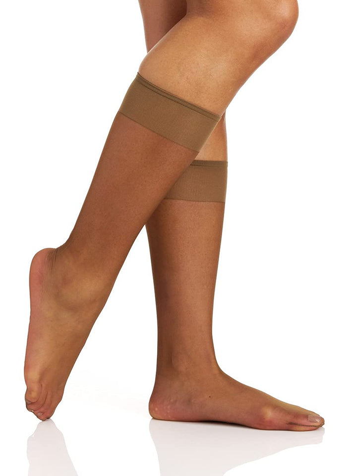 Women&#39;s Ultra Sheer Knee High Sandalfoot Pantyhose, City Beige, 8 1/2 - 11