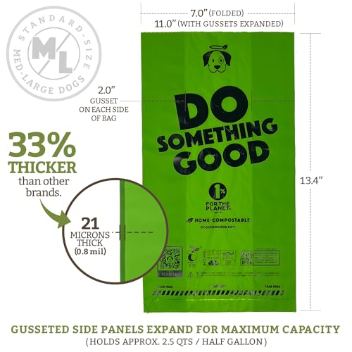 Poop Bags | Dog Waste Bags | Unscented, USDA Certified Biobased, Thick & Leak Proof, Easy Open | Standard Size | 180 Count