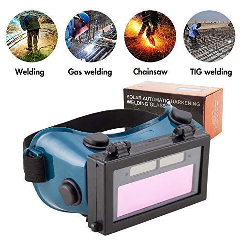 Auto Darkening Welding Goggles with Clear Inner Lenses Welding Helmet Solar Welder Eyes Glasses Flip Up Lens Eye Protection (Dark Green)
