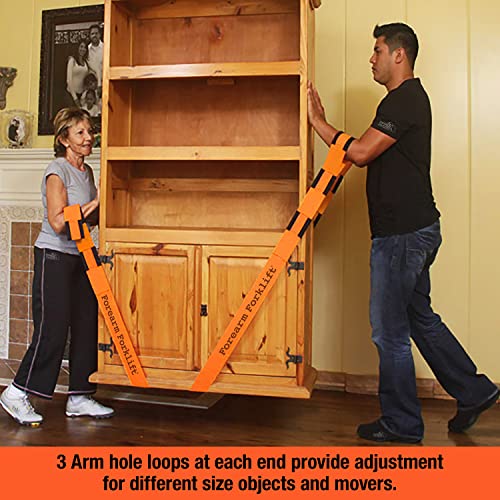 2-Person Lifting and Moving Straps - Lift, Move and Carry Furniture, Appliances, Mattresses or Any Item up to 800 lbs. Safely and Easily Like a Pro, Orange