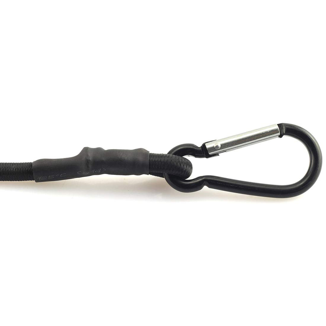 2pcs 8mm x 60cm Bungee Cord with Hook Heavy Duty Straps 2 Climbing Hooks Strong Elastic Rope Shock Cord Tie Down Set(Black)