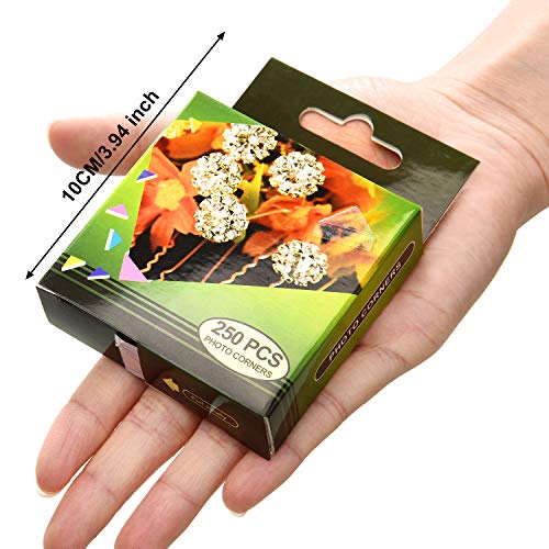 Clear Self-Adhesive Photo Corners Picture Mounting Corner Stickers for DIY Album Scrapbook, 250 Pieces/Pack(8 Pack)