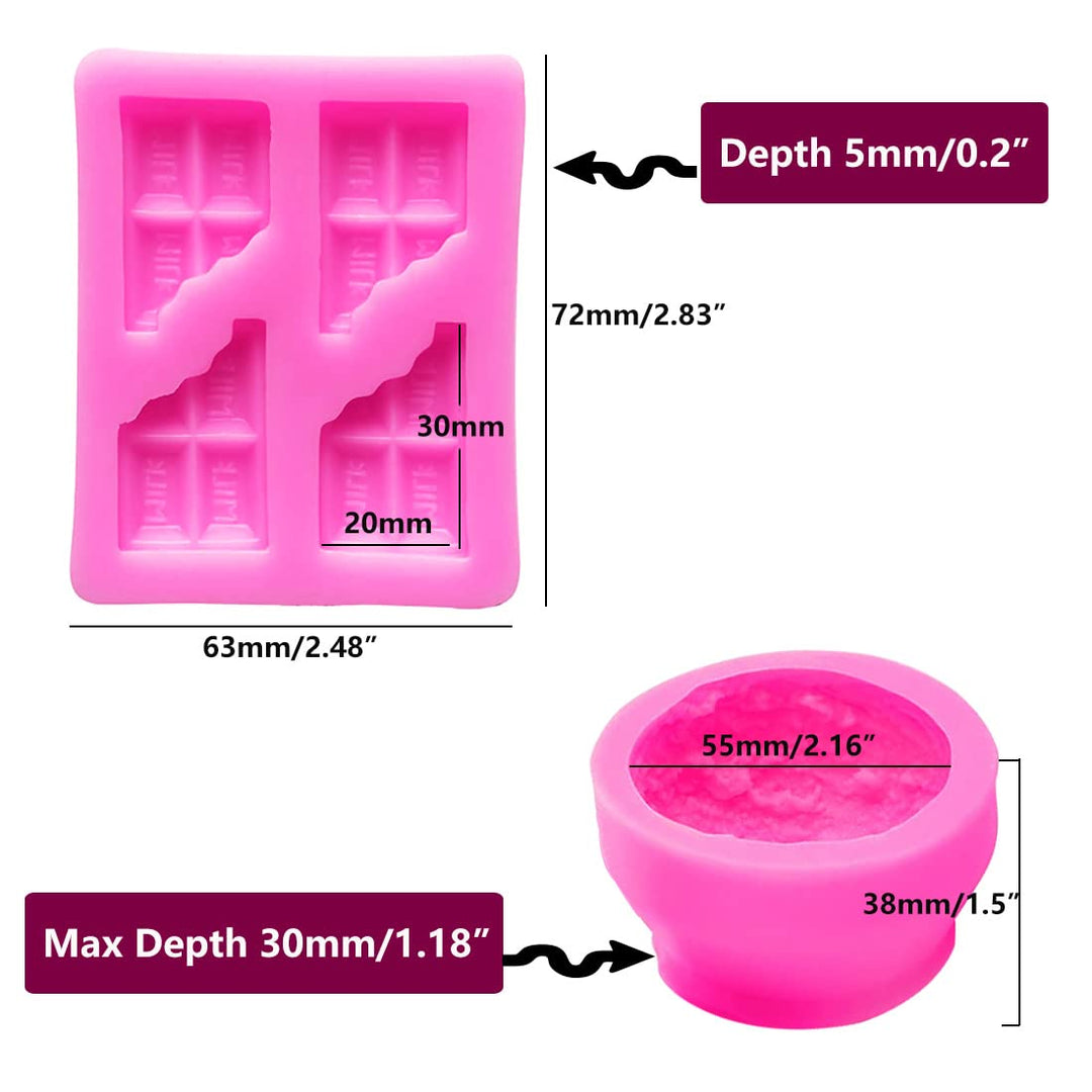 3PCS Scoop 3D Ice Cream Silicone Molds, for Wax Melt Ca
