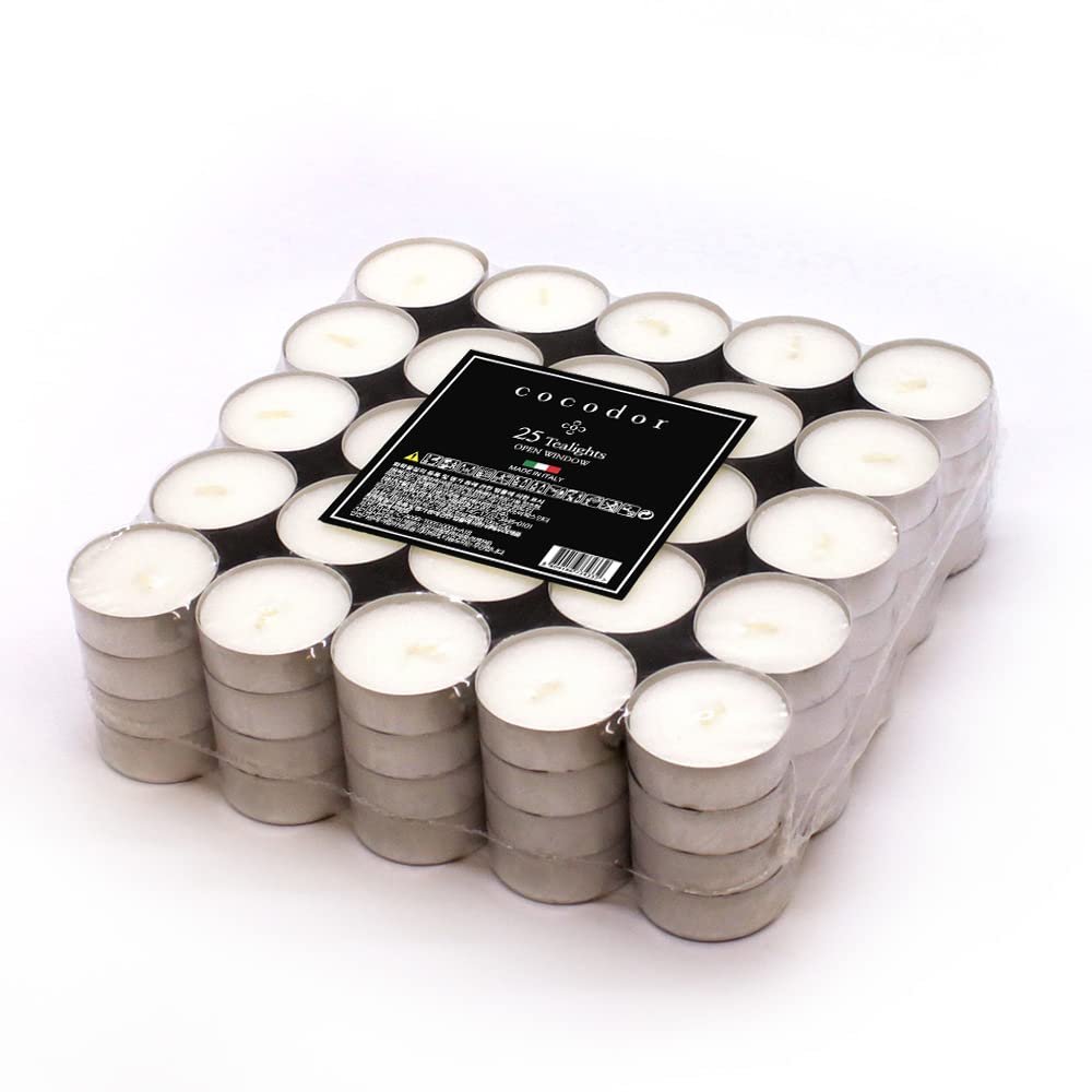 COCODOR Scented Tealight Candles/Open Window / 100 Pack / 4-5 Hour Extended Burn Time/Made in Italy, Cotton Wick, Scented Home Deco, Fragrance, Mother's day
