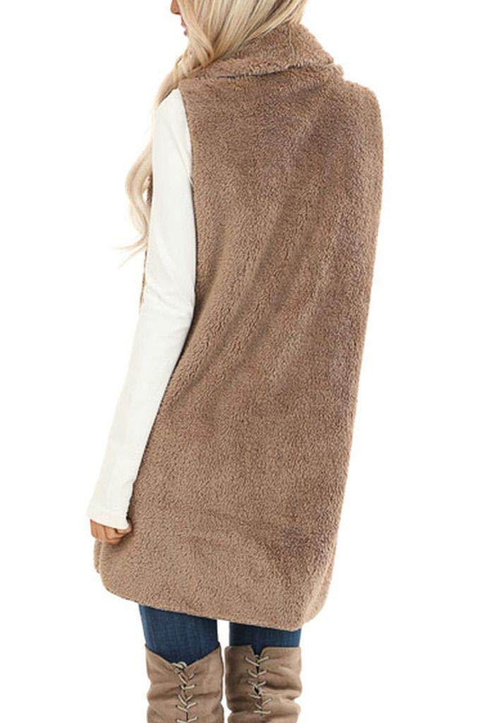 ReachMe Sherpa Vest Womens Open Front Long Vest for Wom