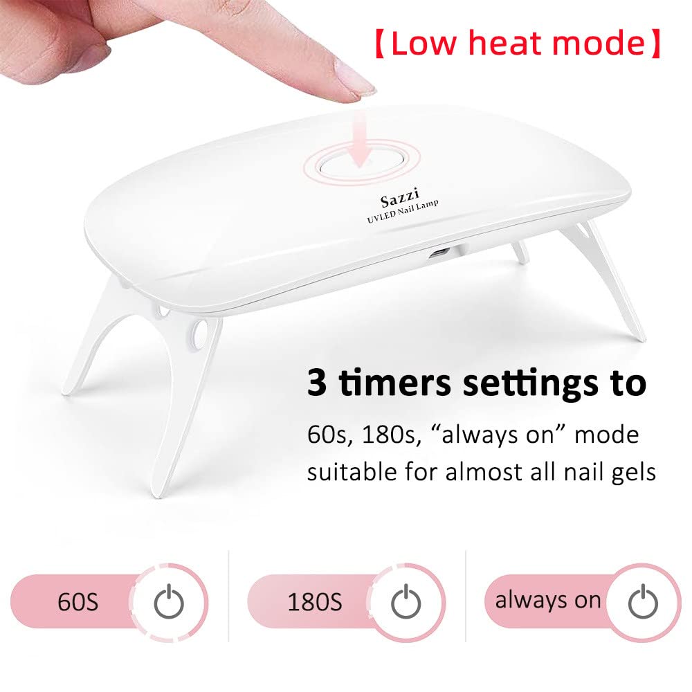 Led Uv Nail Lamp UV Light for Resin, 24W, Industry Featured Low Heat Function, Cures 5 Fingernails or toenails at The Same time, Compatible with All Gels, for Gel Nail Resin.