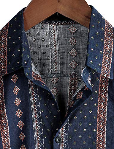 VATPAVE Mens Casual Hawaiian Floral Shirts Short Sleeve