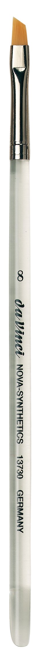da Vinci Nails Series 13730 Gel Technique Nail Brush, Slant Edge Extra Fine Synthetic with Plexiglass Handle, Size 8