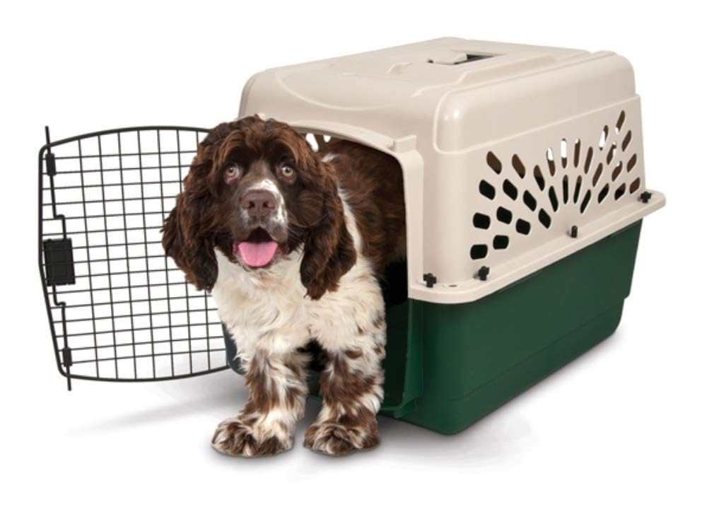 Ruffmaxx Dog Kennel Pet Carrier & Crate 28 (20-30 Lb), Outdoor and Indoor for Large, Medium, and Small Dogs - Made from Durable Recycled Material w/ 360-Degree Ventilation, Made in USA