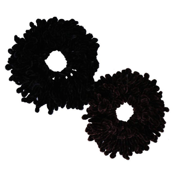 Volumising Hijab Scrunchie Plain Big Hair Ring Tie Bun Clip Hijab Scarf Volumizer Scarf (Black)